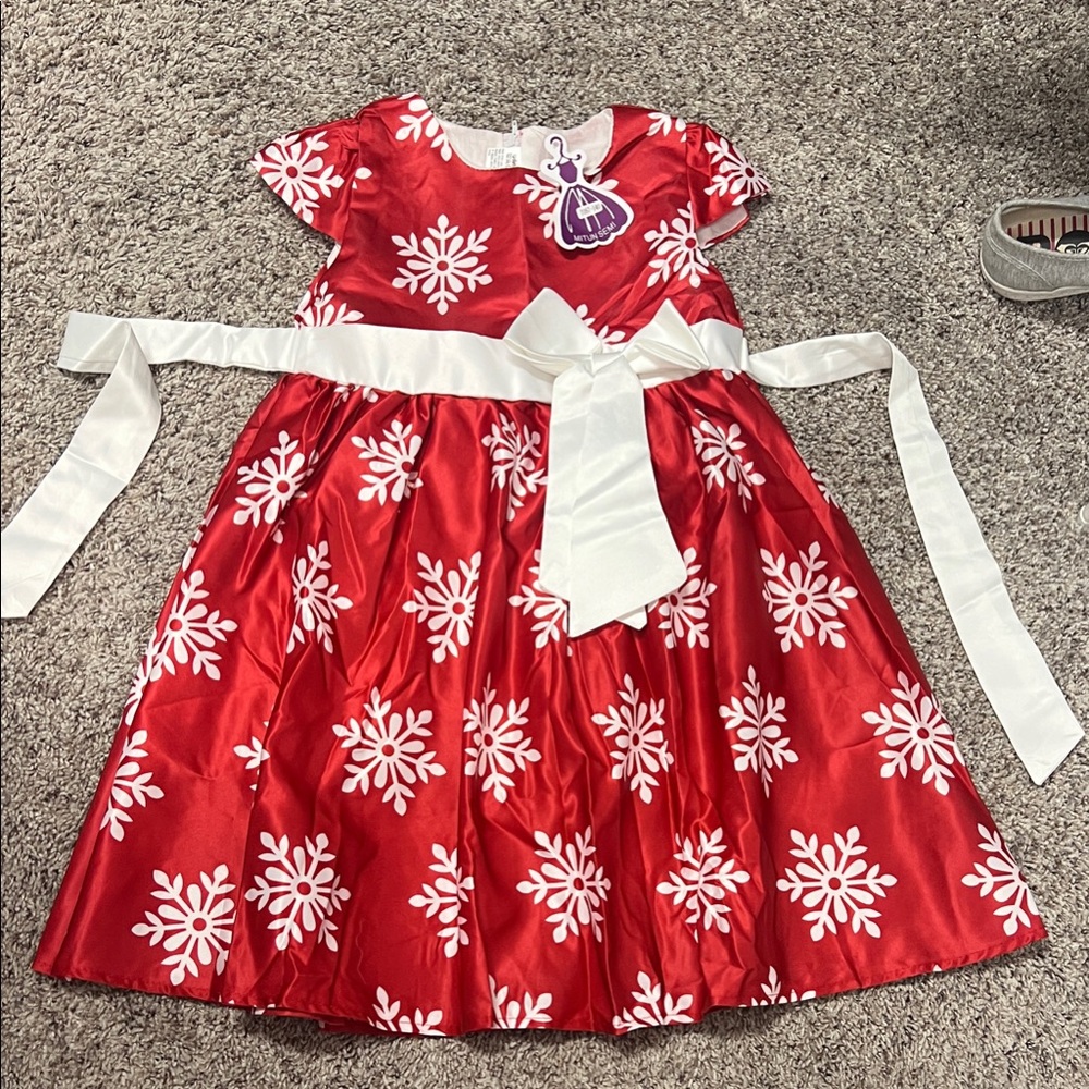 Charming Red Snowflake Dress